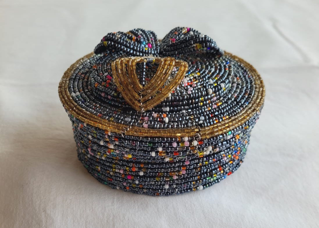 Dark Blue Beaded Box