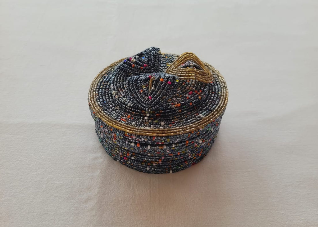 Dark Blue Beaded Box