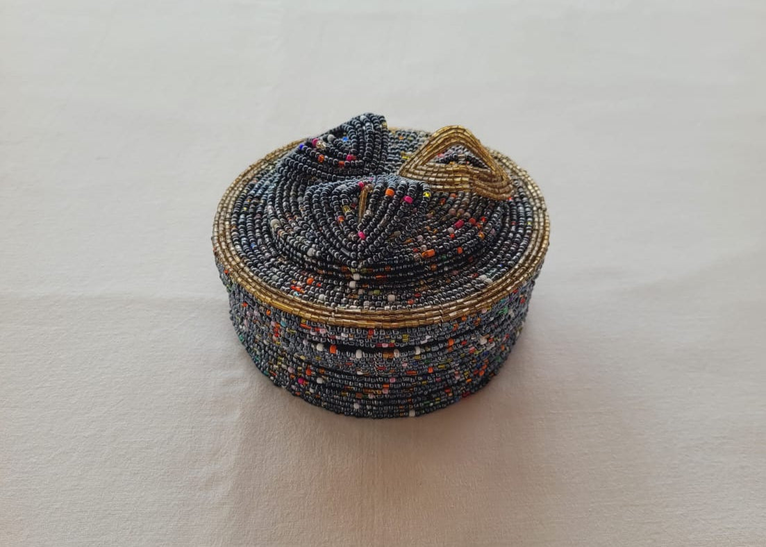 Dark Blue Beaded Box