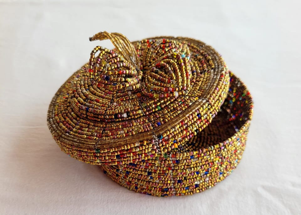 Yellow Gold Beaded Box