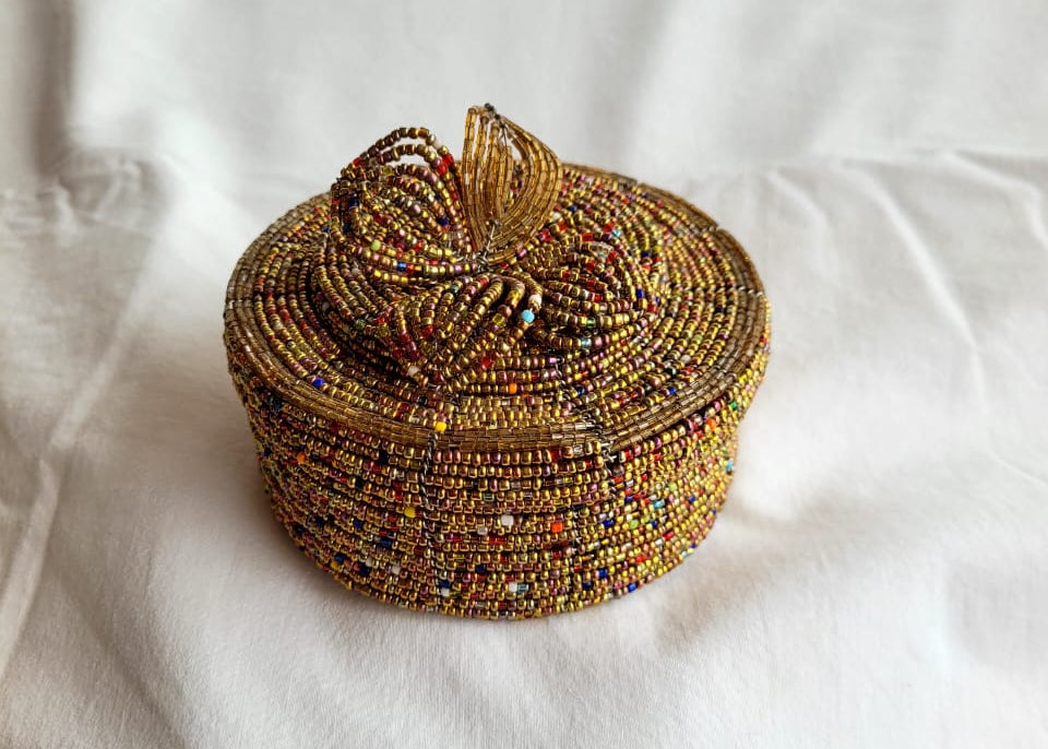 Yellow Gold Beaded Box