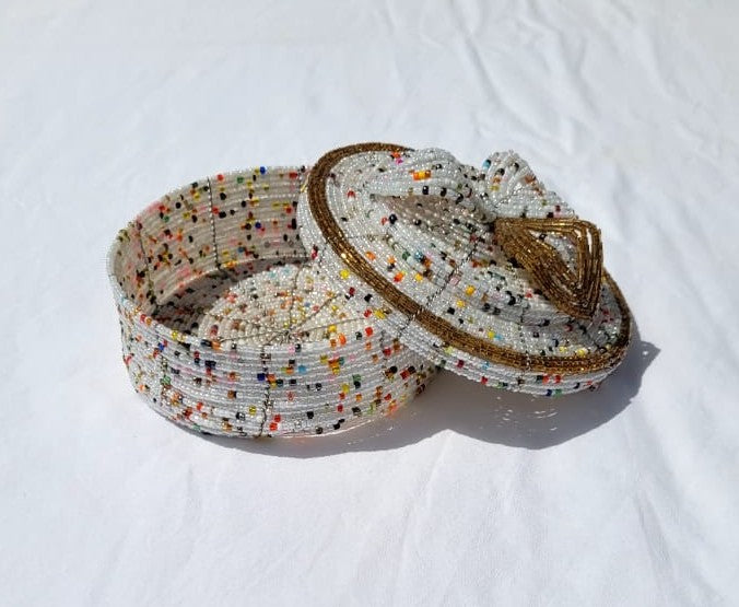 White Beaded Box
